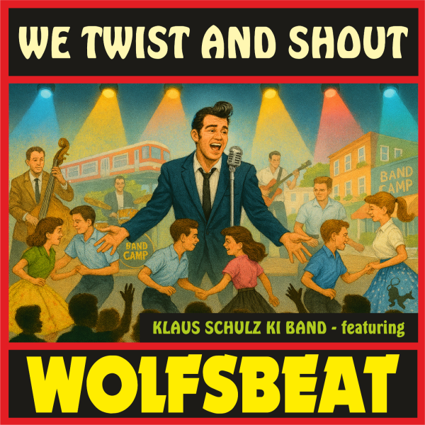 alt="WOLFSBEAT Coverbild zum Song 'Party, here we go' – Anti-Drogen Rocksong mit Bandkonzertmotiv"